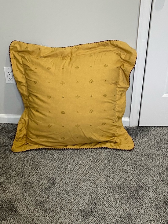 Other - Mustard Embroidered Square Accent Pillow - Unbranded